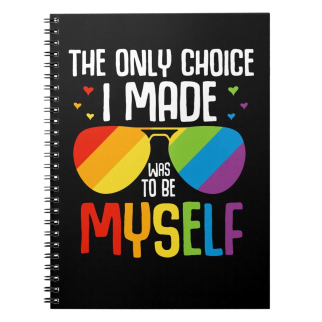 HBT-Pride Färgfläckiga regnbågslasser med lika Hög Anteckningsbok (Framsidan)