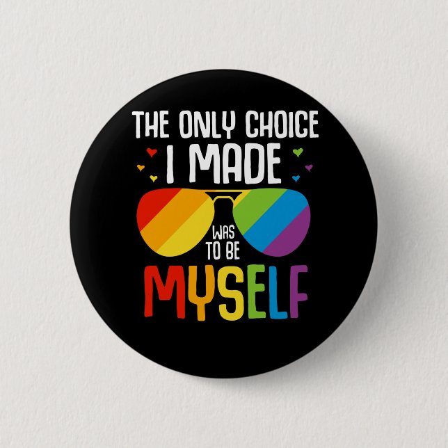 HBT-Pride Färgfläckiga regnbågslasser med lika Hög Knapp (Framsida)