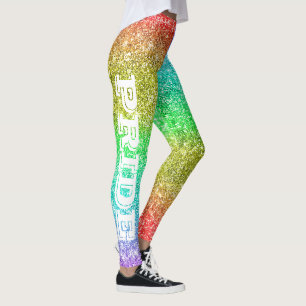 HBT-Pride Faux Glitter Rainbow Leggings