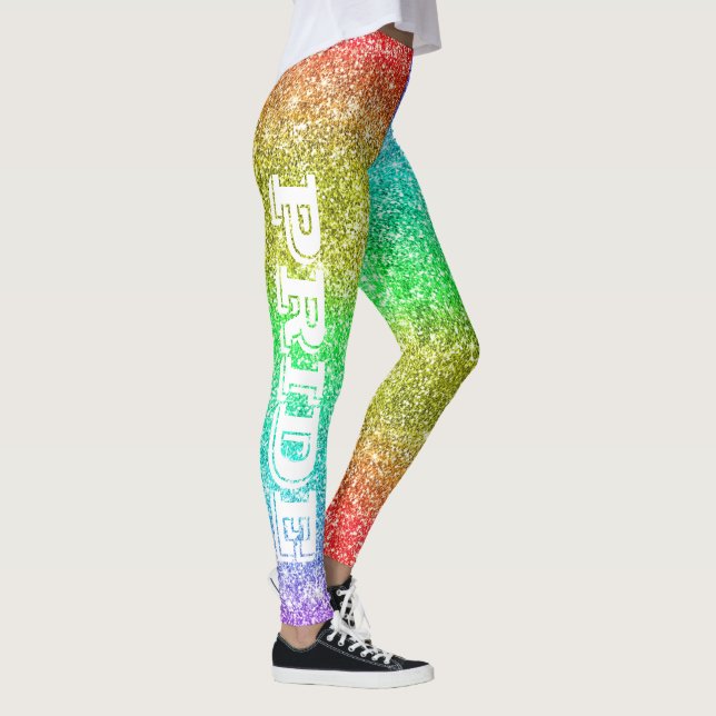 HBT-Pride Faux Glitter Rainbow Leggings (Höger)