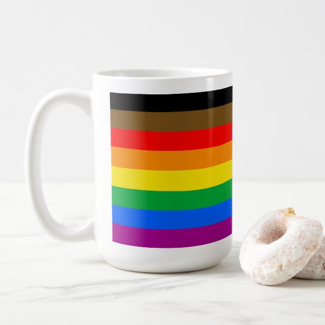 HBT-Pride Flagga (8 Rand) Kaffemugg (Med munk)