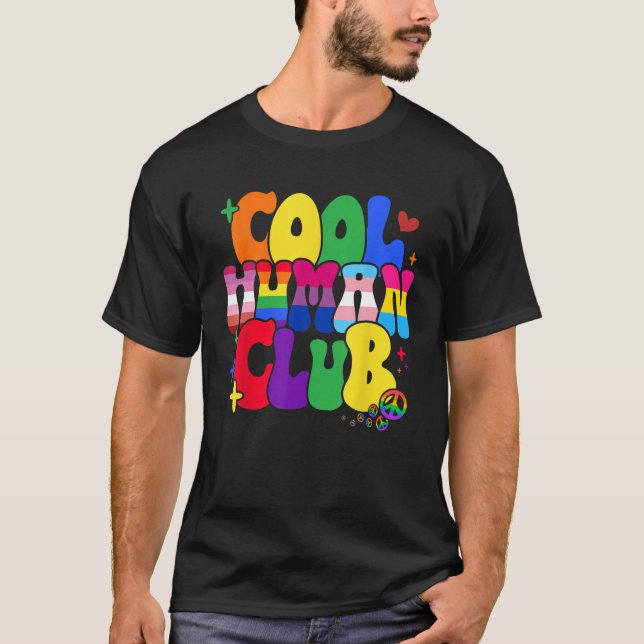 HBT-Pride Flagga Coola Human Klubb Transgender Les T Shirt (Framsida)