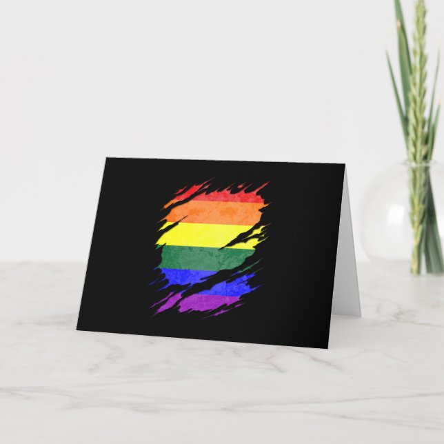 HBT-Pride, Flagga Rippad Reveal Kort (Framsida)