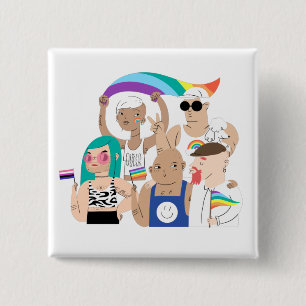 HBT+Pride. GAY kärlek. Regnbåge flagga. Knapp