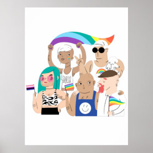 HBT+Pride. GAY kärlek. Regnbåge flagga. Poster