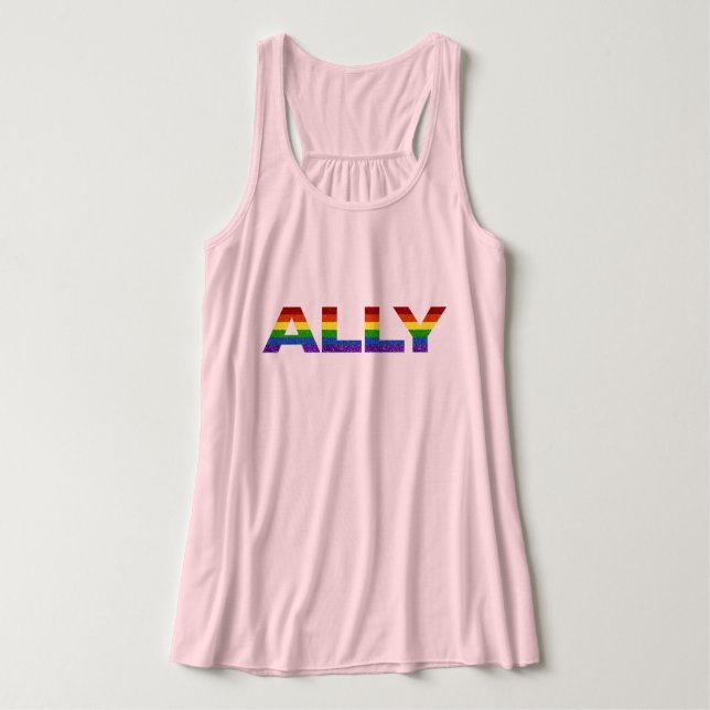 HBT Pride Glitter Ally Linne Med Racerback (Design framsida)