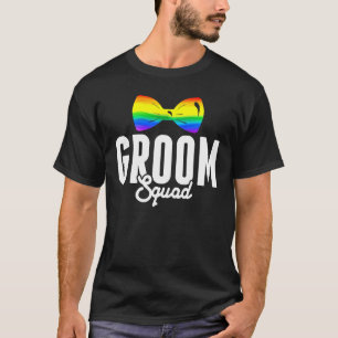HBT-Pride Groom Squad Gay Bachelor Party Rainbow T Shirt