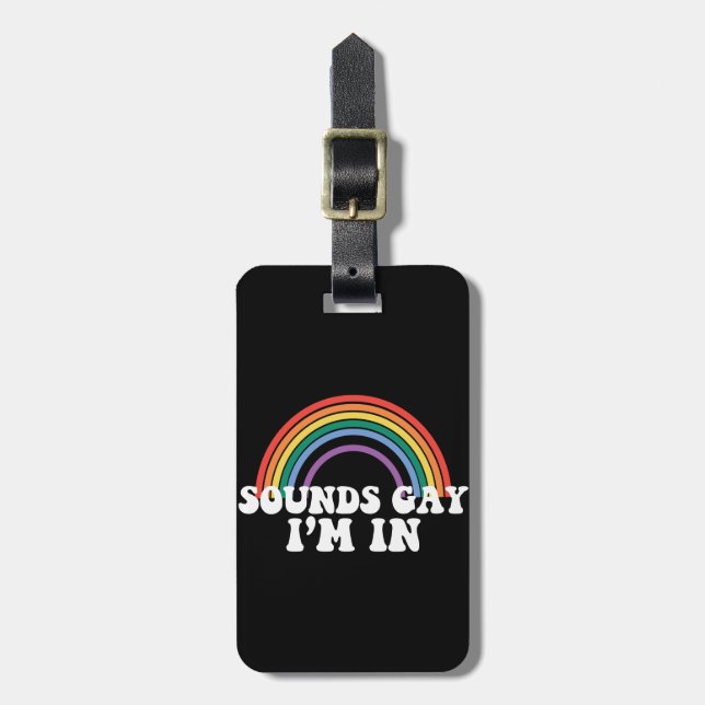 HBT Pride HBT Ljud Gay Jag Är Regnbåge Gay Bagagebricka (Vertikal Framsida)