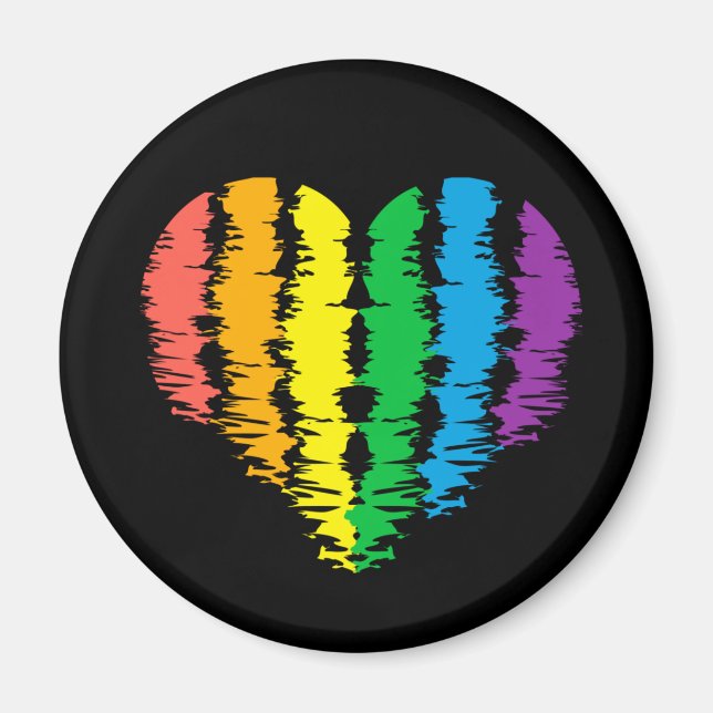 HBT+pride. Hjärtregn. Knapp Magnet (Framsidan)
