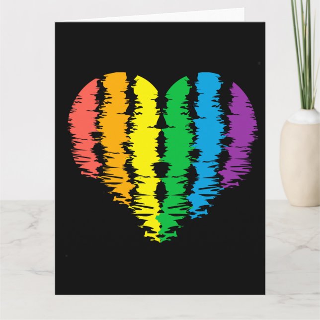 HBT+pride. Hjärtregn. Kort (Framsida)