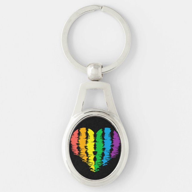 HBT+pride. Hjärtregn. Nyckelkedja (Framsidan)