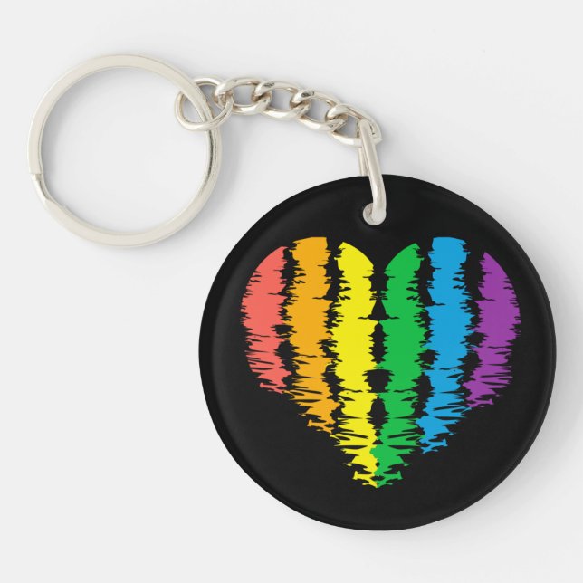 HBT+pride. Hjärtregn. Nyckelkedja (Framsidan)
