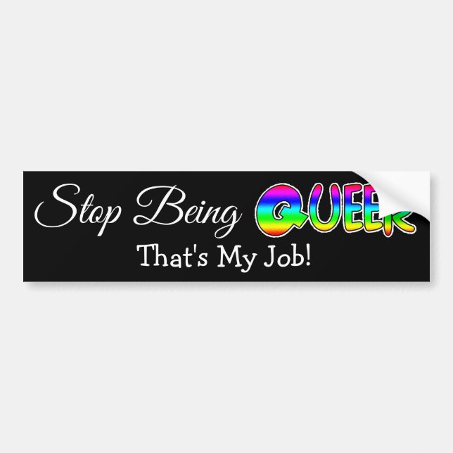 HBT-Pride Humor Rainbow Bumper Sticker Bildekal (Framsidan)