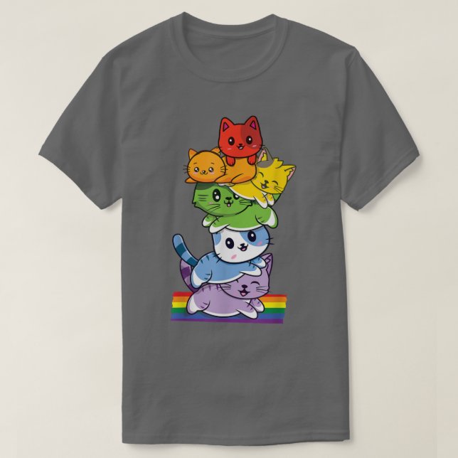 HBT-Pride i Cat Cute Rainbow Gay pride HGBTQ LGBT  T Shirt (Design framsida)