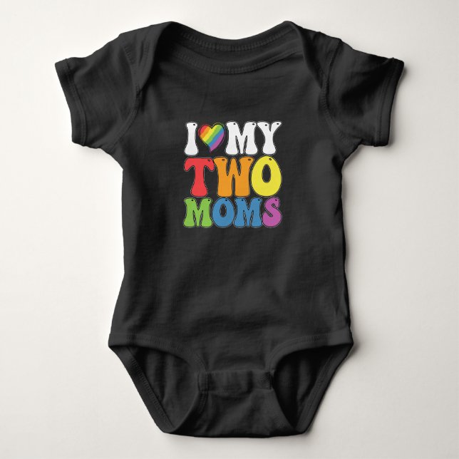 HBT-Pride I Kärlek My Two Mammor Gay Lesbisk Suppo T Shirt (Framsida)