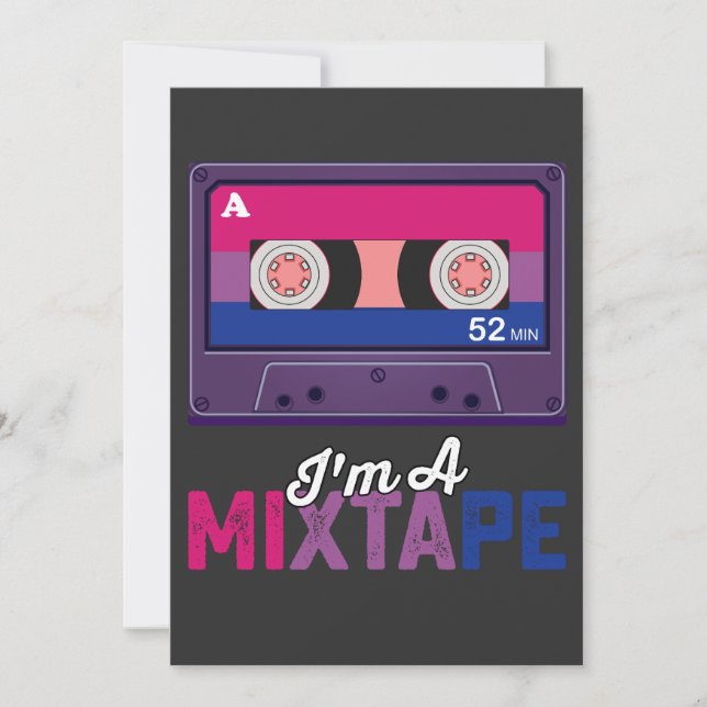 HBT-Pride Im A Mixtape Cassette Bi Inbjudningar (Framsida)