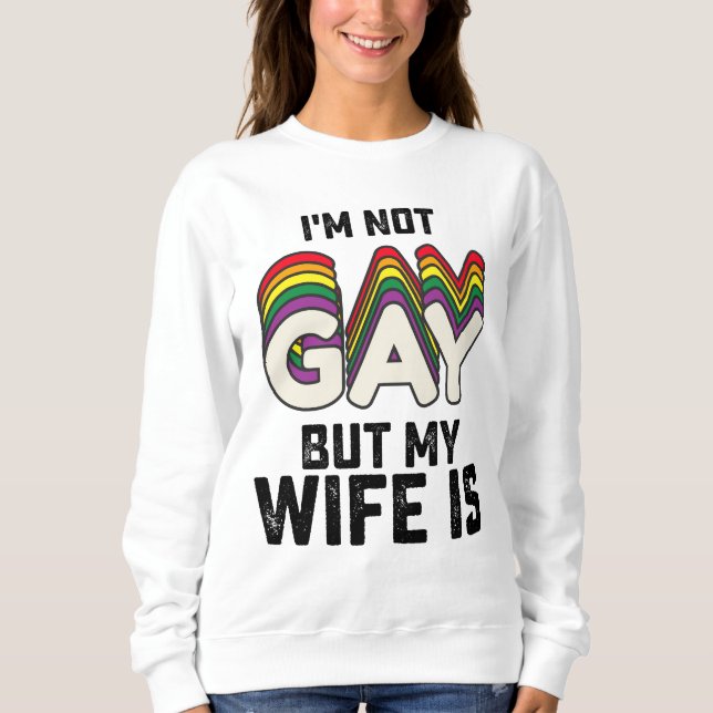 HBT-Pride Jag är inte Gay, men min fru är T Shirt (Framsida)