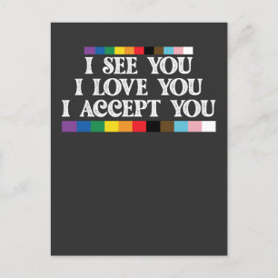 HBT-Pride Jag ser att Kärlek accepterar ditt stöd Inbjudan Vykort