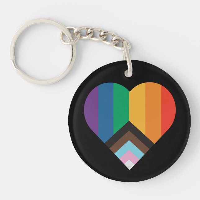 HBT+pride kärlek. Rainbow flagga Keychain (Framsidan)