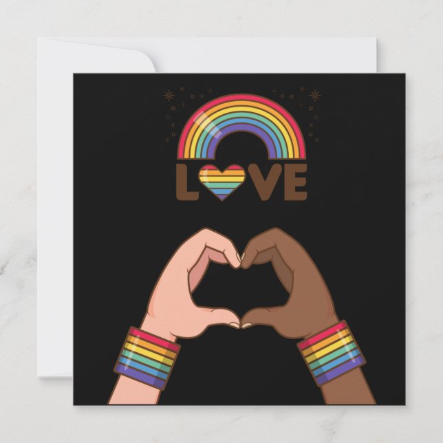 HBT+Pride. Kärlek regnbåge. Hjärtat. (Framsida)