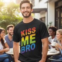 HBT PRIDE Kyss Mig Bro Modern Regnbåge Typografi