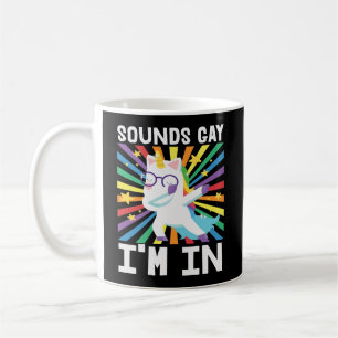 HBT-pride Ljud gay... Jag är i regnbågsunicorn Kaffemugg