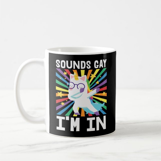 HBT-pride Ljud gay... Jag är i regnbågsunicorn Kaffemugg (Vänster)