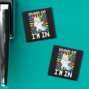HBT-pride Ljud gay... Jag är i regnbågsunicorn Magnet