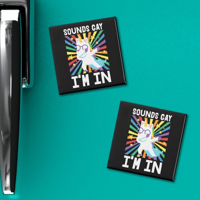 HBT-pride Ljud gay... Jag är i regnbågsunicorn  Magnet (Skapare uppladdad)
