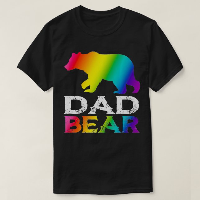 HBT-Pride Pappa Bear Gay Lesbisk Rainbow Far Da T Shirt (Design framsida)