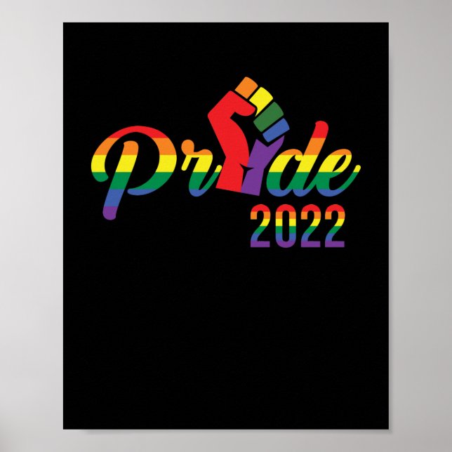 HBT-Pride Parad 2022 Regnbågstext Poster (Framsidan)