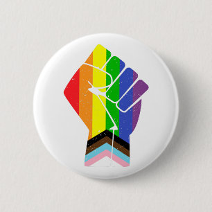 HBT-Pride (Progress)-Flagga med upphöjt värde Knapp