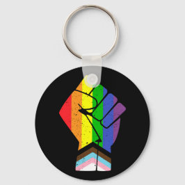 HBT-Pride (Progress)-Flagga med upphöjt värde Nyckelring