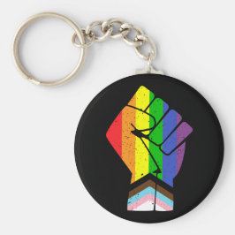 HBT-Pride (Progress)-Flagga med upphöjt värde Nyckelring