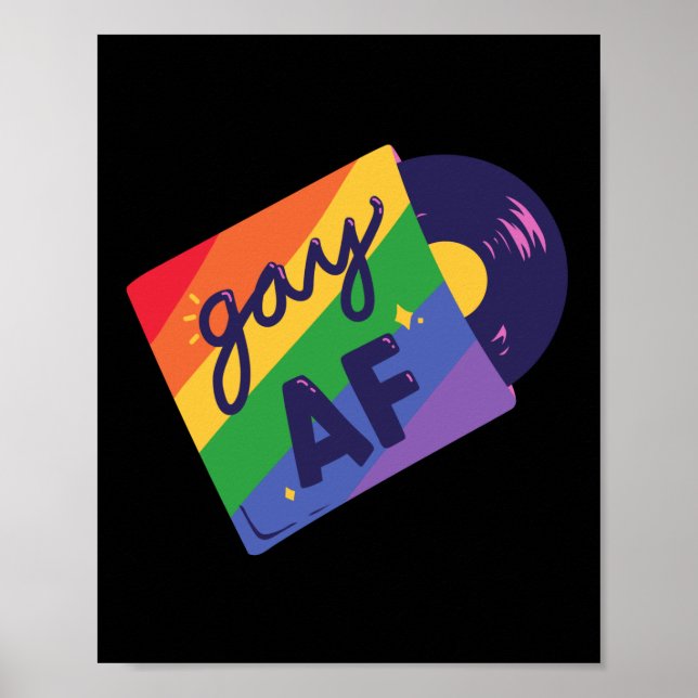 HBT+pride, queer, gay kärlek.Gay AF Poster (Framsidan)
