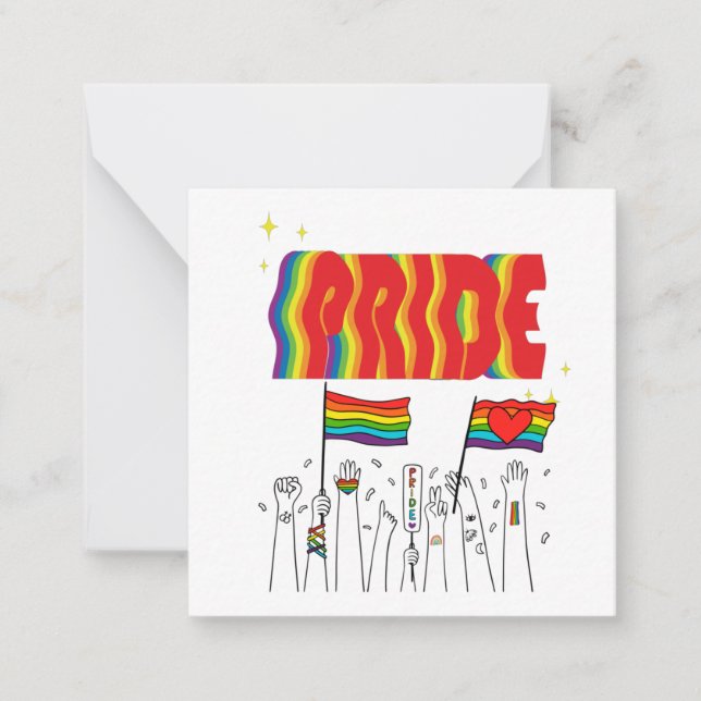 HBT+Pride. Queer-gay kärlek pride. Anteckningskort (Framsida)