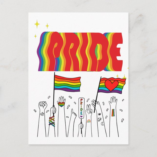 HBT+Pride. Queer-gay kärlek pride. Vykort (Framsida)