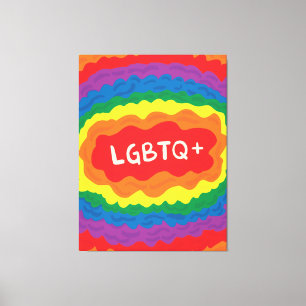 HBT+pride. Quer, regnbåge färg. Canvastryck