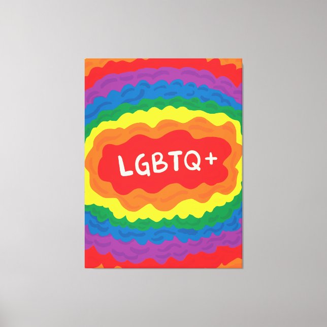 HBT+pride. Quer, regnbåge färg. Canvastryck (Framsida)