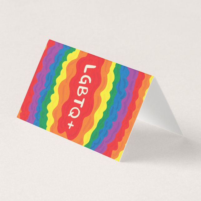 HBT+pride. Quer, regnbåge färg. Kort (Framsida)