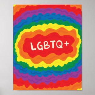 HBT+pride. Quer, regnbåge färg. Poster