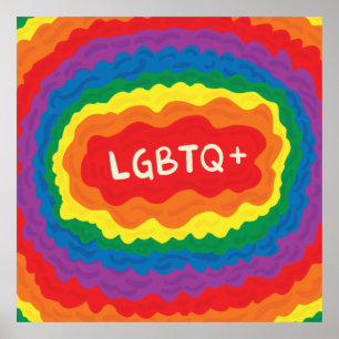 HBT+pride. Quer, regnbåge färg. Poster