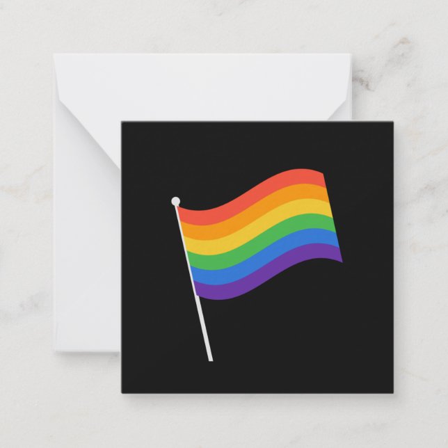 HBT+pride. Rainbow flagga Note Card Anteckningskort (Framsida)