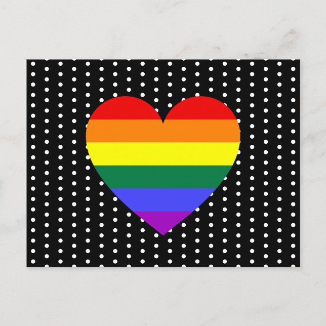 HBT-Pride Rainbow Heart Vykort (Framsida)
