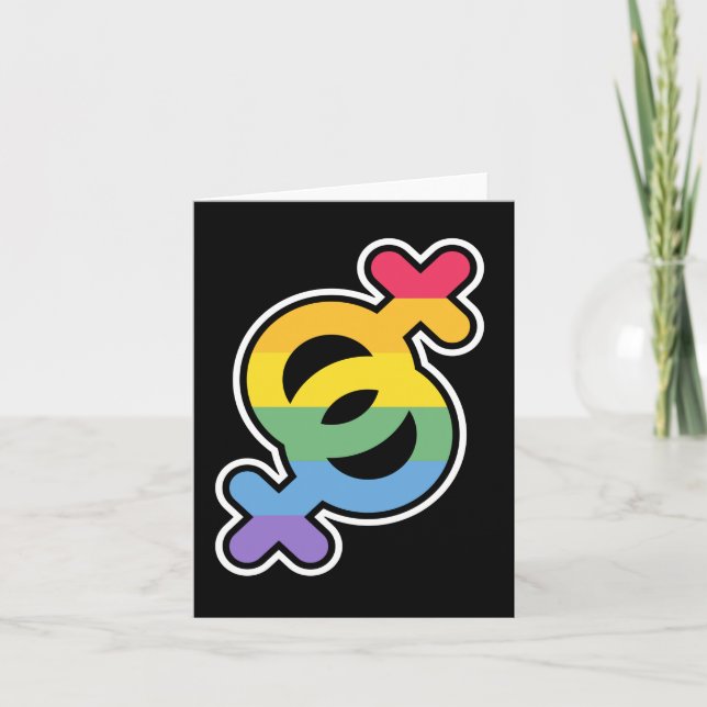 HBT+Pride. Regnbåge. Anteckningskort (Framsida)