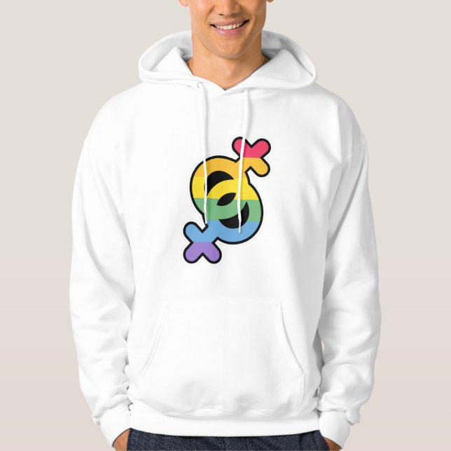 HBT+Pride. Regnbåge. Hoodie (Framsida)