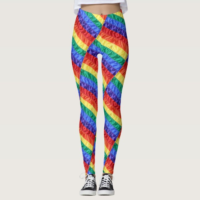 HBT-pride, regnbåge i flagga rand mönster Leggings (Framsida)