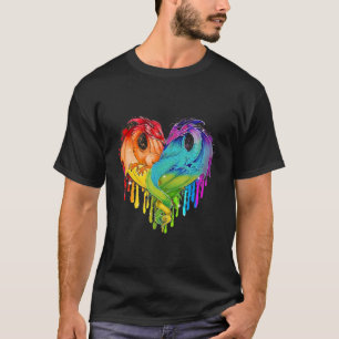 HBT-Pridet Dragon Heart Rainbow Heart Dragon LGBT T Shirt