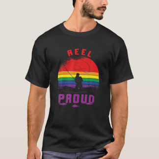 HBT-Pridet Fishing Reel Proud Gay Lesbisk Angler R T Shirt
