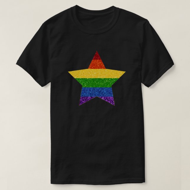 HBT-Pridet Flagga Glitter T Shirt (Design framsida)